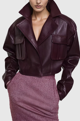 Acelin Lederjacke mit Revers